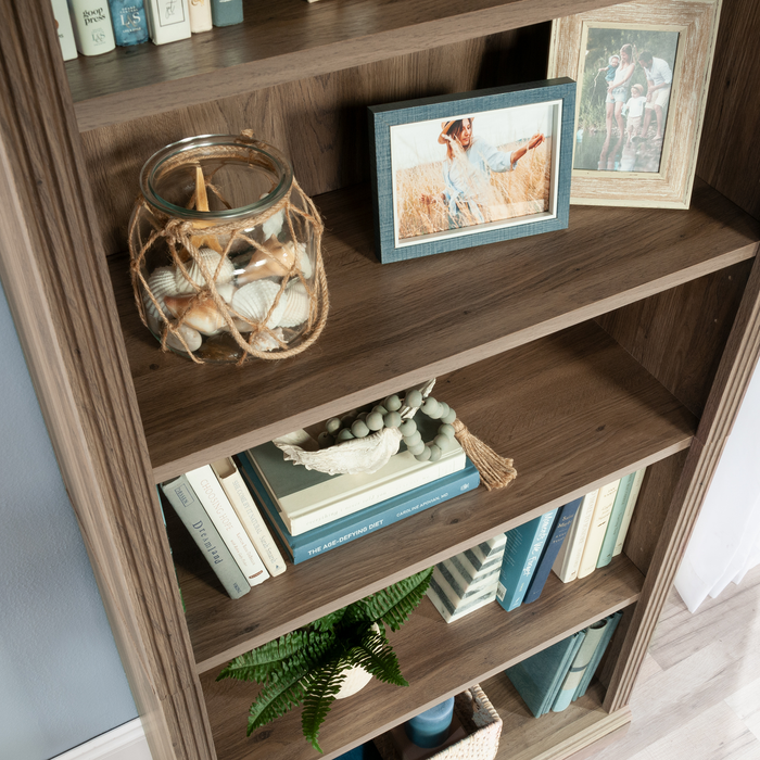 Halston 29.29” 5-Shelf Bookcase with Adjustable Shelves – Salt Oak