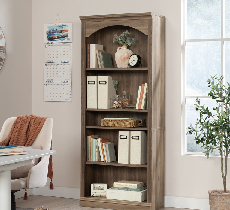 Halston 29.29” 5-Shelf Bookcase with Adjustable Shelves – Salt Oak
