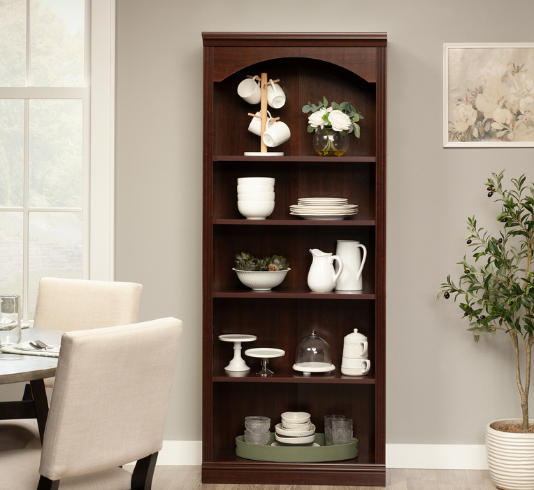 Halston 29.29” 5-Shelf Bookcase with Adjustable Shelves – Select Cherry 