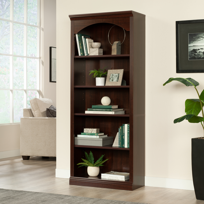 Halston 29.29” 5-Shelf Bookcase with Adjustable Shelves – Select Cherry 
