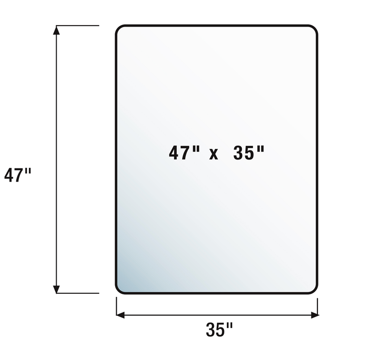 Rectangular PVC Hard Floor Mat – 35” x 47” - Clear