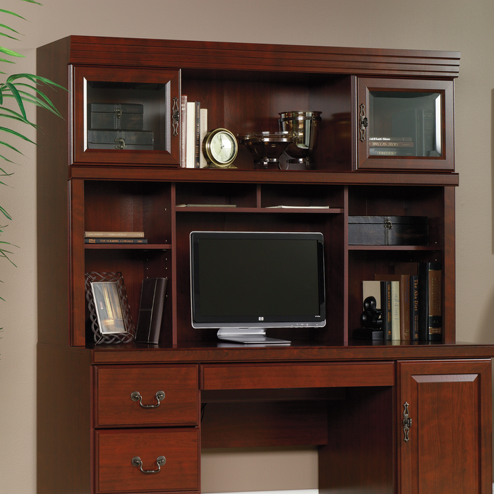 Heritage 59.25\" Office Desk with Hutch – Classic Cherry