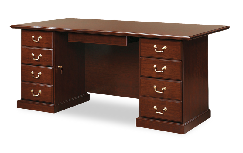 Heritage 70.51\" Executive Office Desk with 4 Drawers – Classic Cherry