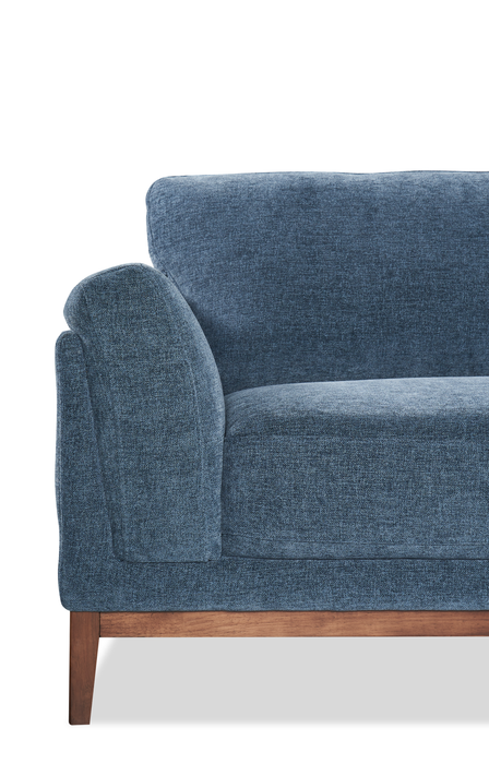 Horizon 2-Piece Right-Facing Fabric Sectional with Wood Base and Legs - Navy