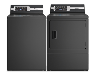 Huebsch 3.2 Cu. Ft. Top Load Washer and 7.0 Cu. Ft. Electric Dryer - Black - HUTL715B | Laveuse à chargement par le haut de 3,2 pi3 et sécheuse électrique de 7,0 pi3 de Huebsch - noires - HUTL715B