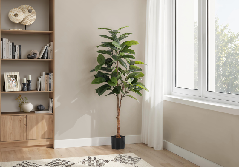 52” Artificial Indoor Rubber Tree in 5” Pot 