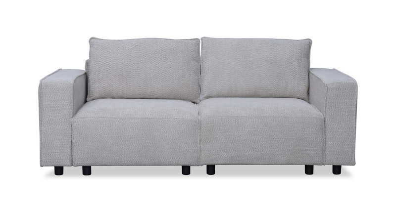 Infinity 2-Piece Modular Chenille Fabric Loveseat – Light Grey