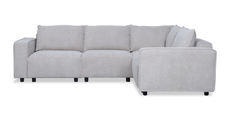 Infinity Modular 4-Piece Chenille Fabric Sofa Sectional – Light Grey