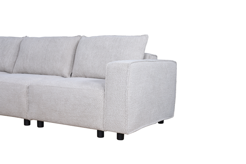 Infinity Modular 5-Piece Chenille Fabric Sofa Sectional – Light Grey