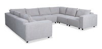 Infinity Modular 8-Piece Chenille Fabric Sofa Sectional – Light Grey 