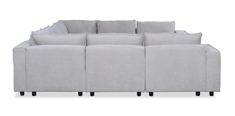 Infinity Modular 8-Piece Chenille Fabric Sofa Sectional – Light Grey