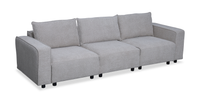 Infinity Modular 3-Piece Chenille Fabric Sofa Sectional – Light Grey  