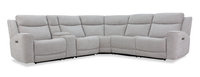 Kacey 6-Piece Chenille Fabric Power Reclining Sectional with USB Port - Grey 