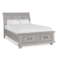 Kylie Platform Storage Bed with Headboard & Frame, Sand - Full Size