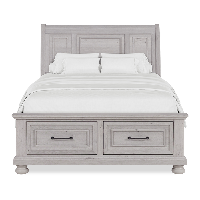 Kylie Platform Storage Bed with Headboard & Frame, Sand - Full Size