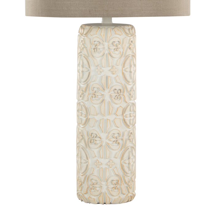 Lacey 16\" 2-Piece Table Lamp Set with Beige Linen-Look Shade – Brown
