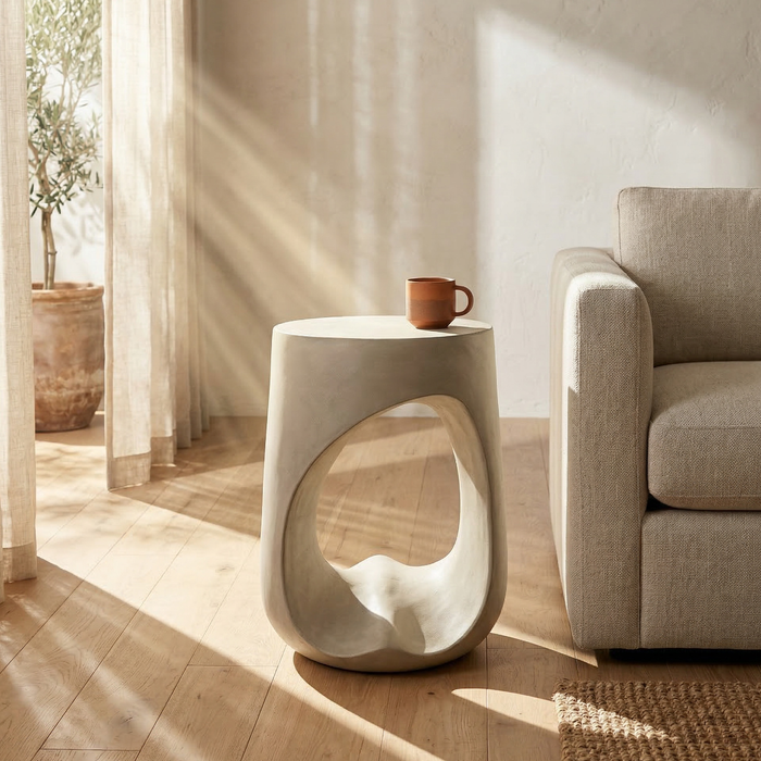 Lana 17.9\" Modern End Table - Cream