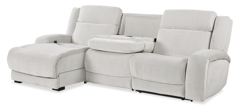 Shaquille O’Neal Home Legacy 3-Piece Left-Facing Power Reclining Sectional with Shaq-o-pedic Comfort - Grey 
