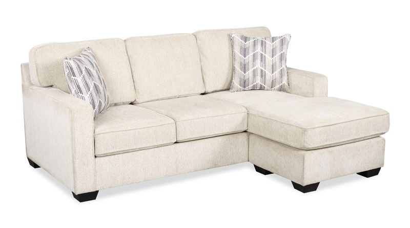 Made in Canada Lennox Chenille Fabric Reversible Sectional with Reversible Cushions - Taupe