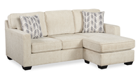 Made in Canada Lennox Chenille Fabric Reversible Sectional with Reversible Cushions - Taupe