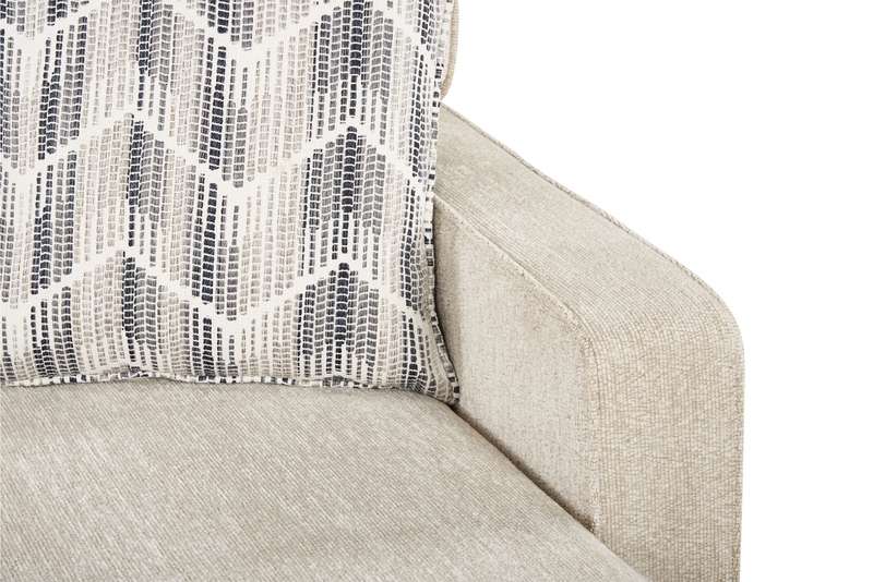 Made in Canada Lennox Chenille Fabric Reversible Sectional with Reversible Cushions - Taupe