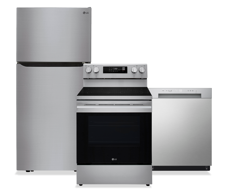 LG 3-Piece Kitchen Appliance Package - Platinum Silver and Stainless Steel