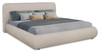 Luka Upholstered Platform Bed in Grey Polyester Fabric, Modern - King Size