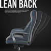 Shaquille O’Neal Home Maximos 29.5” Big & Tall High Back Executive Office Chair with Extended Headrest – Blue | Fauteuil président large et haut Maximos de Shaquille O’Neal Home de 29,5 po à dossier haut avec appuie-tête prolongé – bleu
