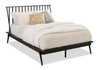 Milan Platform Bed with Headboard & Frame,  Mid-Century Modern, Black - Queen Size | Lit plateforme Milan de style moderne du milieu du 20e siècle avec tête de lit et cadre de lit, noir - format grand lit