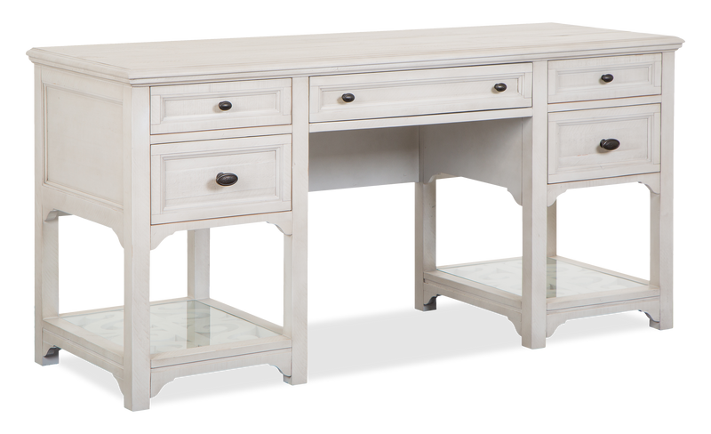 Milson 64\" Desk with Storage and Adjustable Shelves - Alabaster