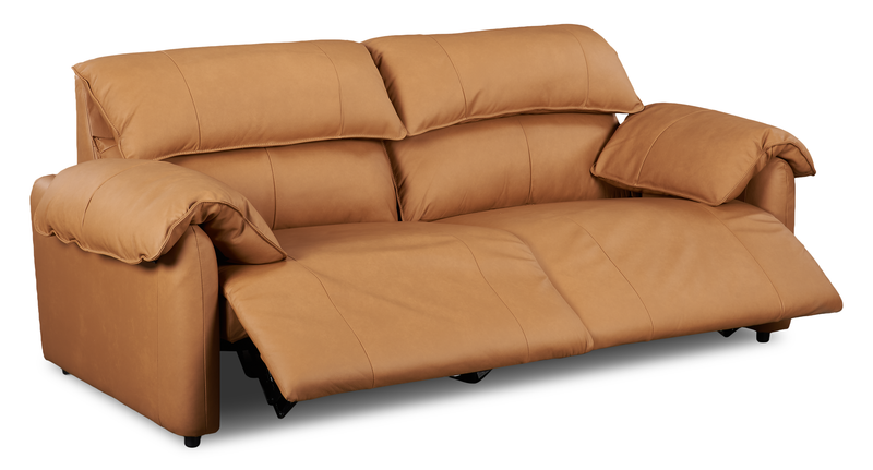 Momento 90\" Genuine Leather Power Reclining Sofa – Caramel