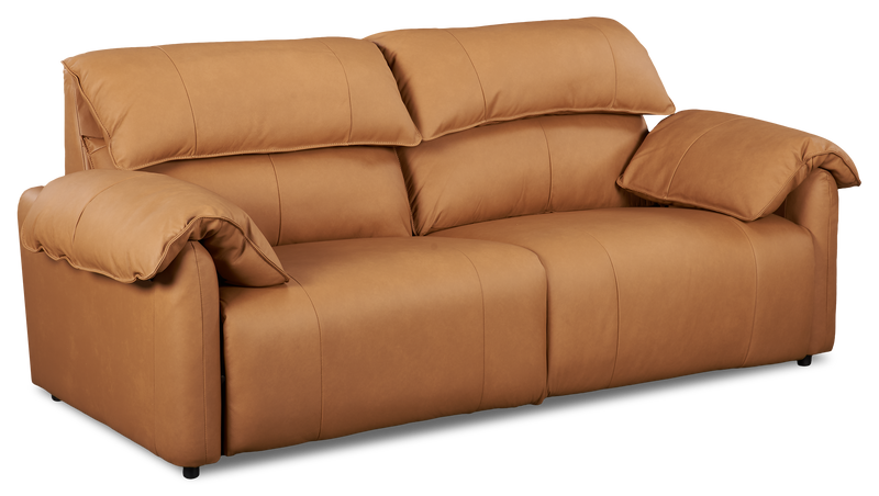Momento 90\" Genuine Leather Power Reclining Sofa – Caramel