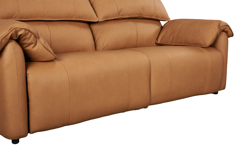 Momento 90\" Genuine Leather Power Reclining Sofa – Caramel