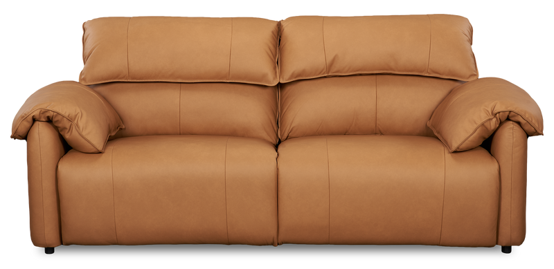 Momento 90\" Genuine Leather Power Reclining Sofa – Caramel
