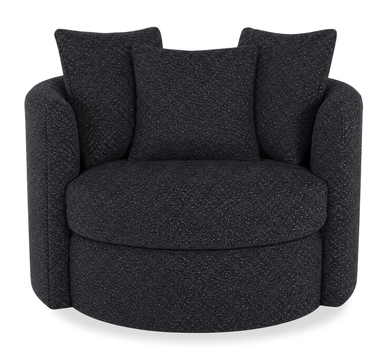 Made in Canada Sofa Lab Customizable Nest 42\" Fabric Swivel Accent Chair – Teddy Raven 