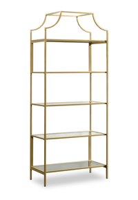 Nightingale 30” 5-Shelf Metal Bookcase – Gold Satin