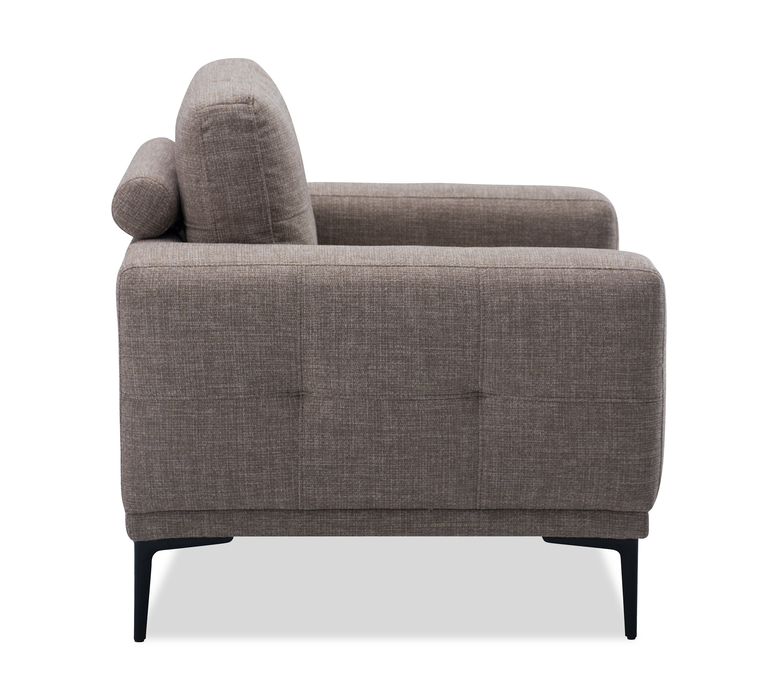 Nola 39” Fabric Chair with Removable Back Cushion – Mocha 