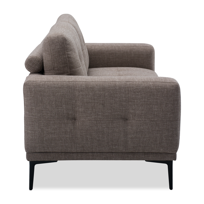 Nola 79.5” Fabric Sofa with Removable Back Cushions – Mocha 