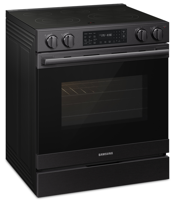 Samsung 6.3 Cu. Ft. Electric Slide In Range with Air Fry Max -  Matte Black Stainless Steel - NSE80H63SEAC