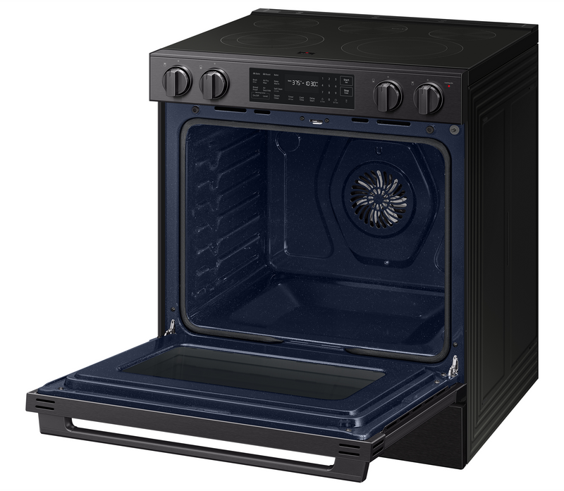 Samsung 6.3 Cu. Ft. Electric Slide In Range with Air Fry Max -  Matte Black Stainless Steel - NSE80H63SEAC