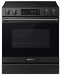 Samsung 6.3 Cu. Ft. Electric Slide In Range with Air Fry Max -  Matte Black Stainless Steel - NSE80H63SEAC 