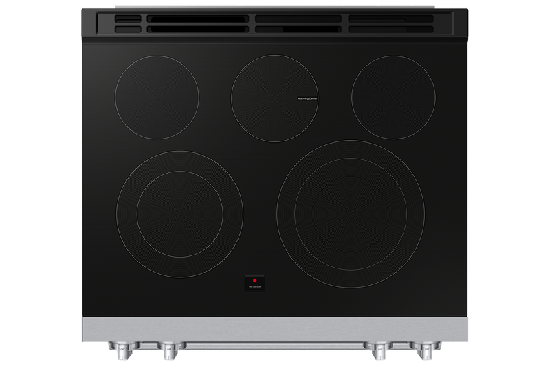 Samsung 6.3 Cu. Ft. Electric Slide In Range with Air Fry Max – White Glass - NSE80H63SWAC