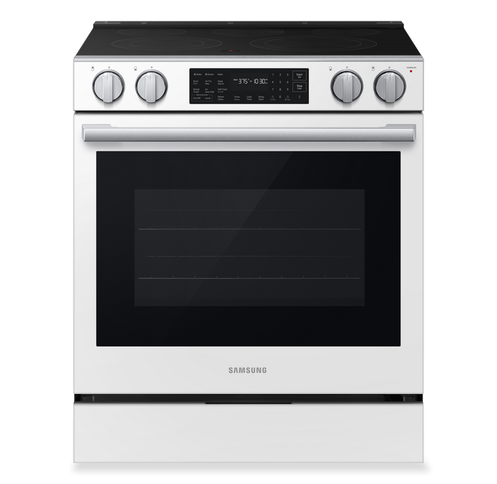 Samsung 6.3 Cu. Ft. Electric Slide In Range with Air Fry Max – White Glass - NSE80H63SWAC