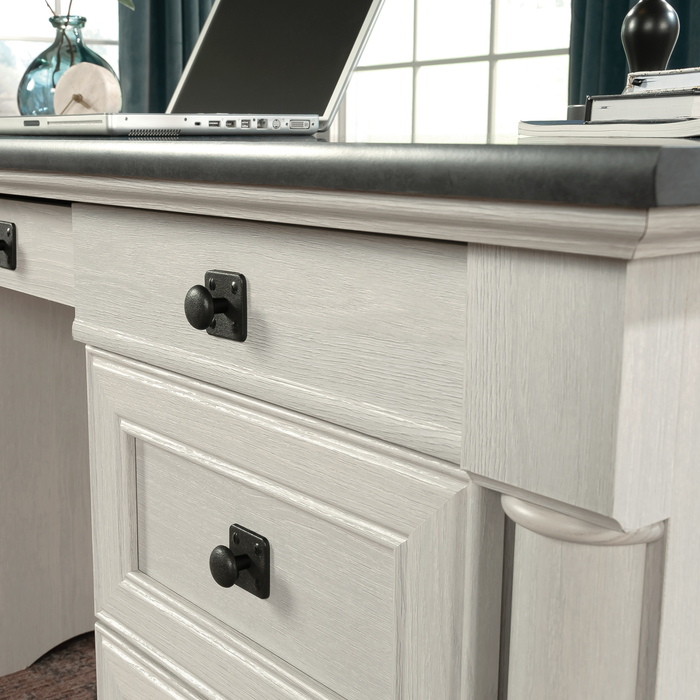 Palladia 65.12\" Executive Desk with 7 Drawers – Glacier Oak