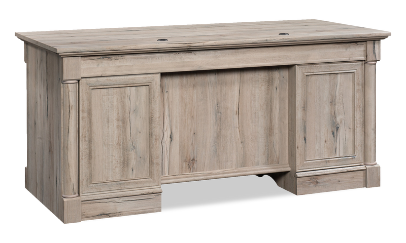 Palladia 65.12\" Executive Desk with 7 Drawers – Split Oak