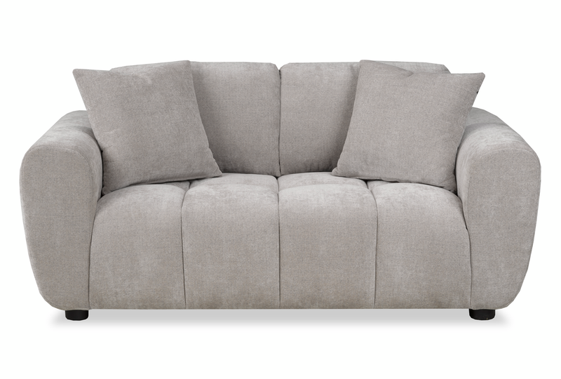 Made in Canada Pebble 70\" Fabric Loveseat with Matching Accent Pillows - Grey