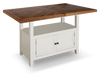 Piper Counter-Height Dining Table with 60-72"W Extension & Built-in Storage - Two-Tone White & Brown