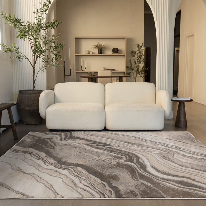 Plasma White Marble Area Rug – 7’10” x 10’6”