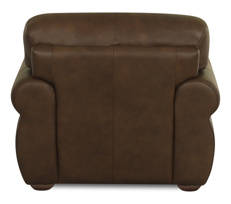 Porto 45\" Traditional Genuine Leather Accent Chair - Chocolate