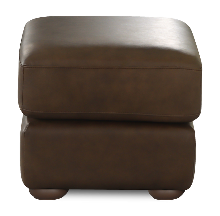 Porto 34\" Traditional Genuine Leather Ottoman – Chocolate